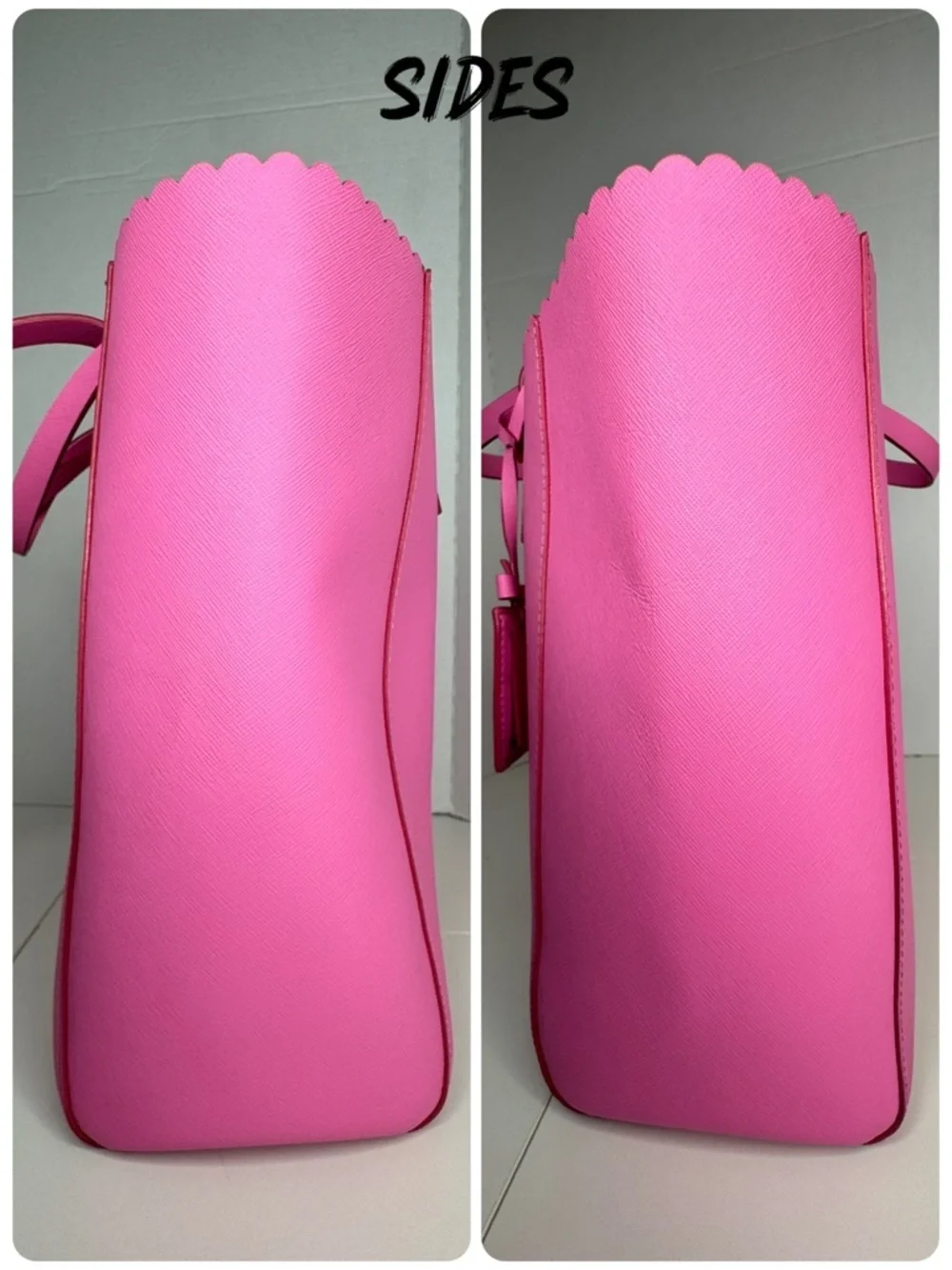 Kate Spade  Scalloped PINK Orange Papaya Tulip Cape Drive Tote  Bag & Wallet